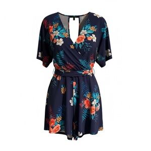 Express Blue Floral Romper